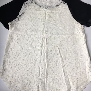 Black and whit lace top